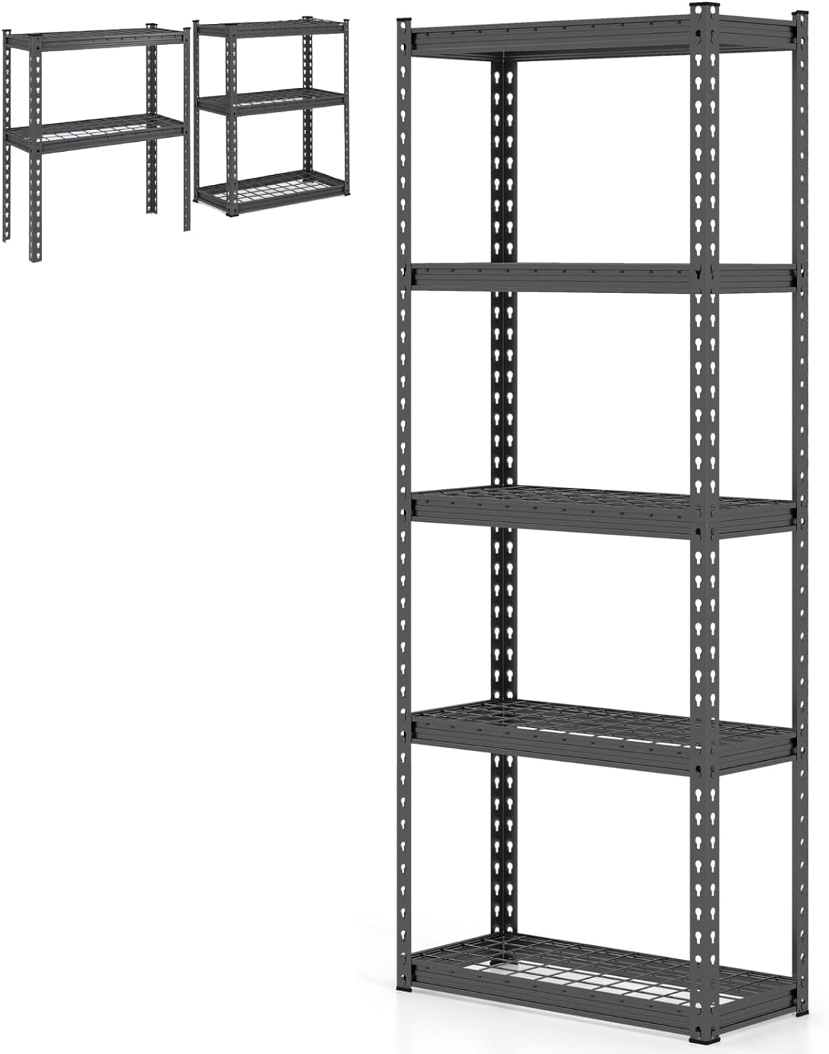 GiantexUK 4 Tier Garage Shelving Unit, Heavy Duty Adjustable Metal Shelves with Anti-tipping Device