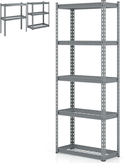 GiantexUK 4 Tier Garage Shelving Unit, Heavy Duty Adjustable Metal Shelves with Anti-tipping Device