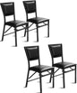 GiantexUK Set of 2/4 Steel Folding Chairs, Pu Leather Bar Chairs with Upholstered Seat, Space Saving Seating