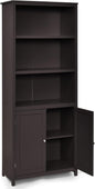 Wooden Storage Cabinet, Floor Standing Cupboard Tall Sideboard with 3-Tier Open Shelves and 2 Doors