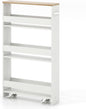 GiantexUK 4-Tier Kitchen Storage Trolley, Slide-Out Utility Rolling Cart with Wheels & Handle