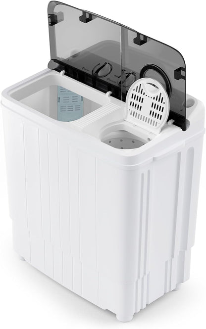 GiantexUK Twin Tub Washing Machine, 4.5kg Total Capacity Portable Laundry Washer and Spin Combo with Timer Control(3.5kg Washer 1kg Dryer)