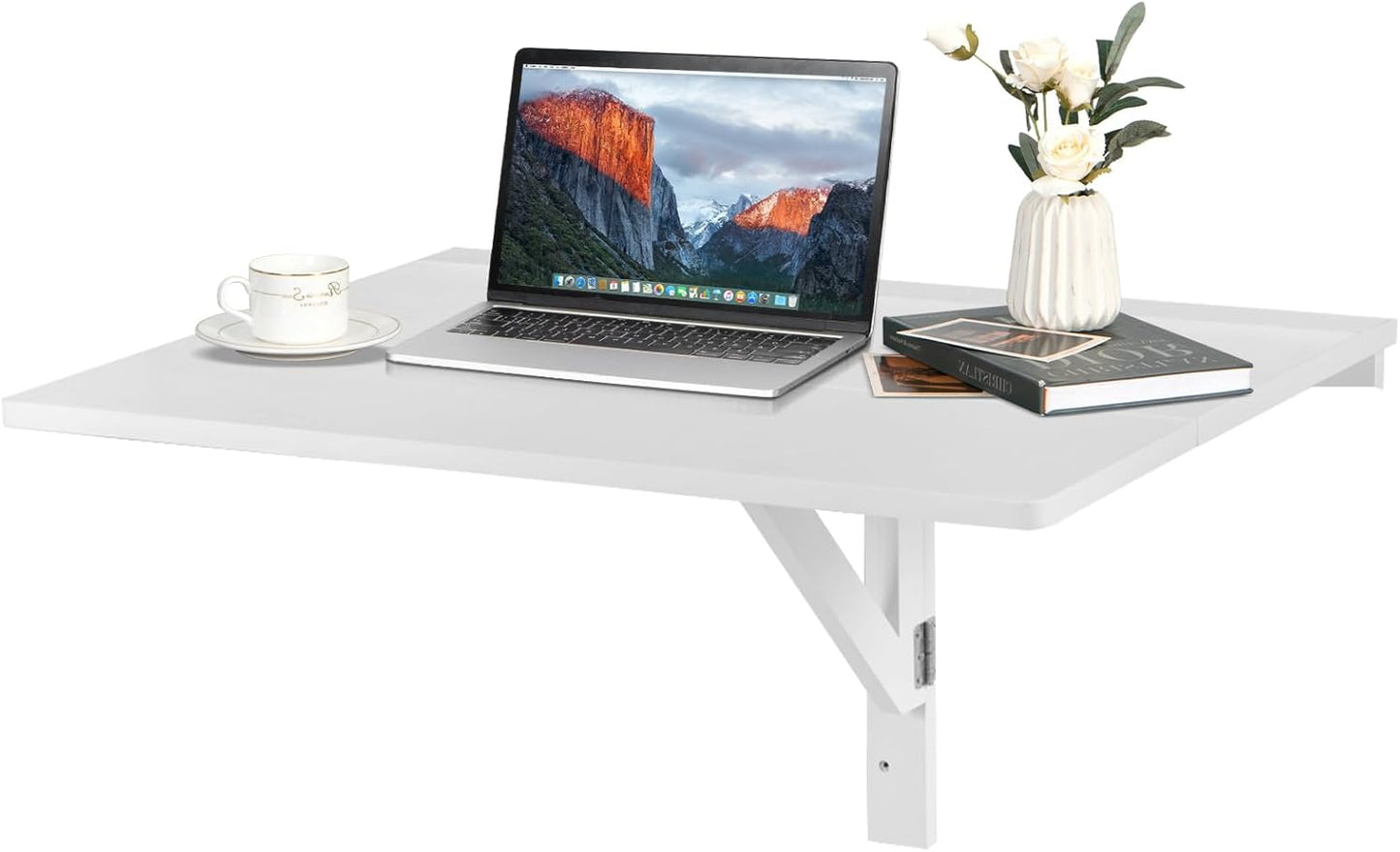 Wall-mounted Drop-leaf Table, Folding Floating Laptop Desk, 80x60CM, Capacity 20KG