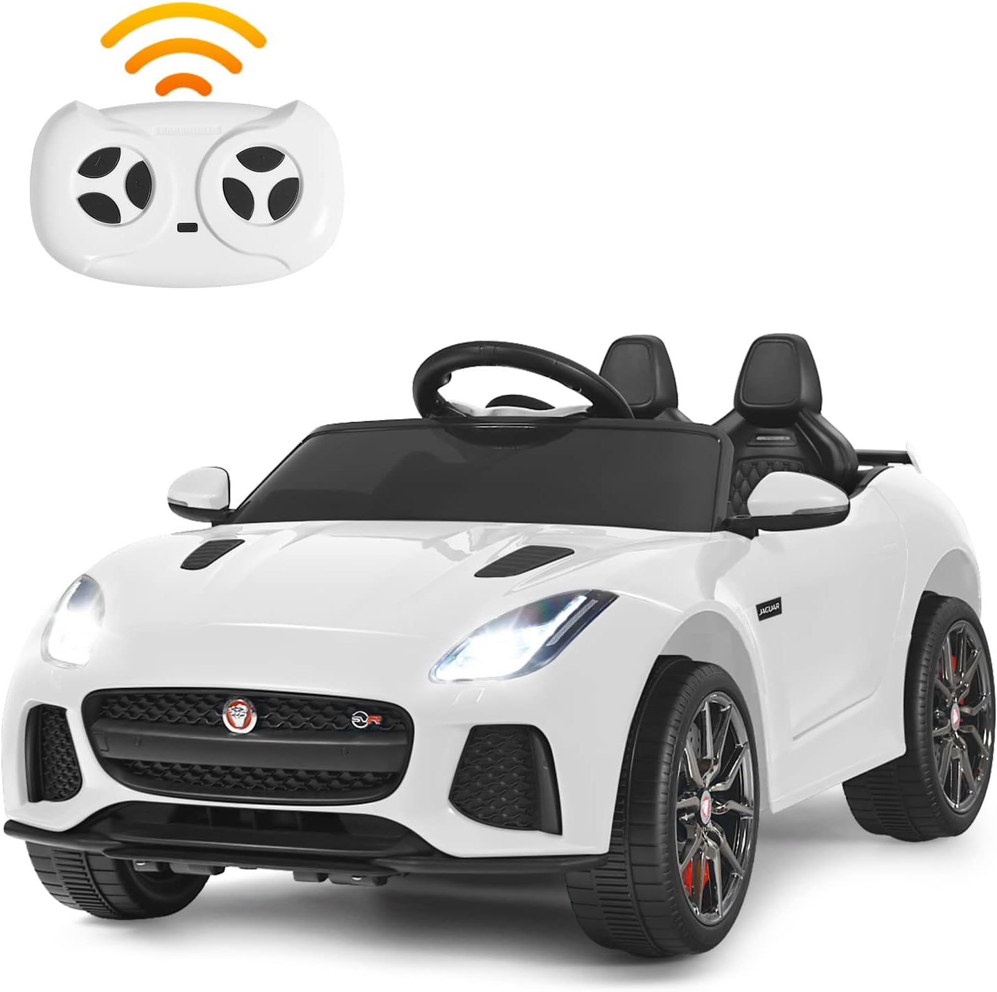 Electric Kids Ride On Car, 12V Licensed Jaguar F-Type SVR Battery Powered Toy Vehicle with Remote Control