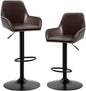 GiantexUK Bar Stools Set of 1/2, PU Leather Swivel Height Adjustable Barstools with Backrest, Armrest, Gas Lift & Footrest