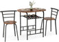 GiantexUK 3-Piece Dining Table Set, Metal Frame Kitchen Table Set with Storage Shelf