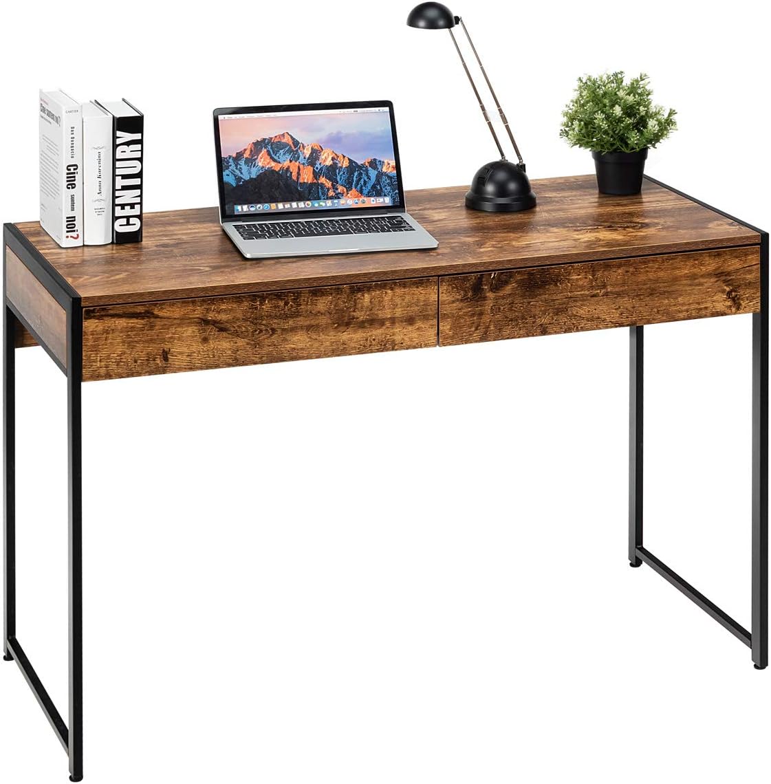 Computer Desk, Laptop Workstation Writing Table with 2 Drawers