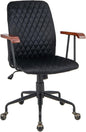 Velvet Office Chair, Ergonomic Swivel Computer Desk Chair with Rubber Wood Armrests