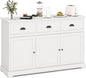 GiantexUK Kitchen Sideboard, Freestanding Buffet Cabinet with 3 Drawers, Doors Cabinets & Adjustable Shelf