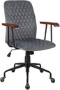 Velvet Office Chair, Ergonomic Swivel Computer Desk Chair with Rubber Wood Armrests