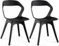 Dining Chair Set of 2, Plastic Kitchen Chairs with Backrest and Anti-slip Feet