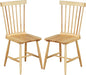 GiantexUK Dining Chairs Set of 2, Kitchen Chairs with Slatted Backrest, Rubber Wood Legs & Anti-Slip Foot Pads