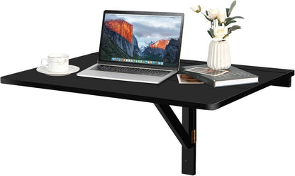 Wall-mounted Drop-leaf Table, Folding Floating Laptop Desk, 80x60CM, Capacity 20KG