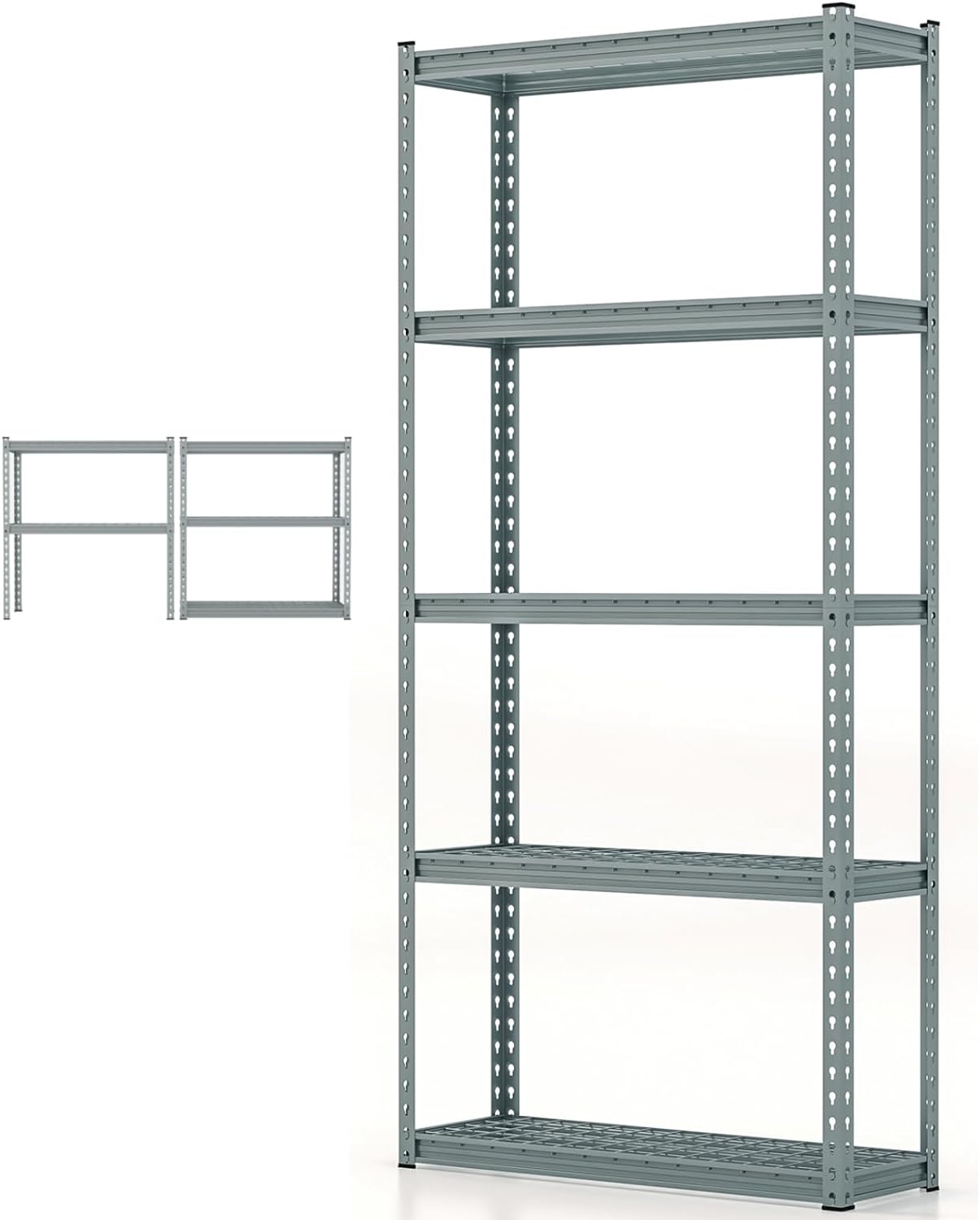 GiantexUK 5 Tier Garage Shelving Unit, Heavy Duty Adjustable Metal Shelves with Anti-tipping Device, 90x29x183cm