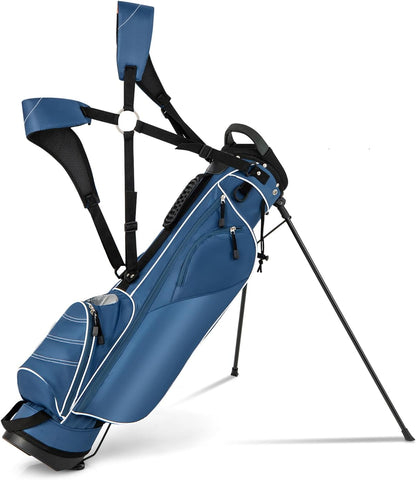 Golf Stand Bag, Lightweight Golf Cart Bags with 4 Way Dividers, Adjustable Dual Straps and 4 Pockets, Easy Carry