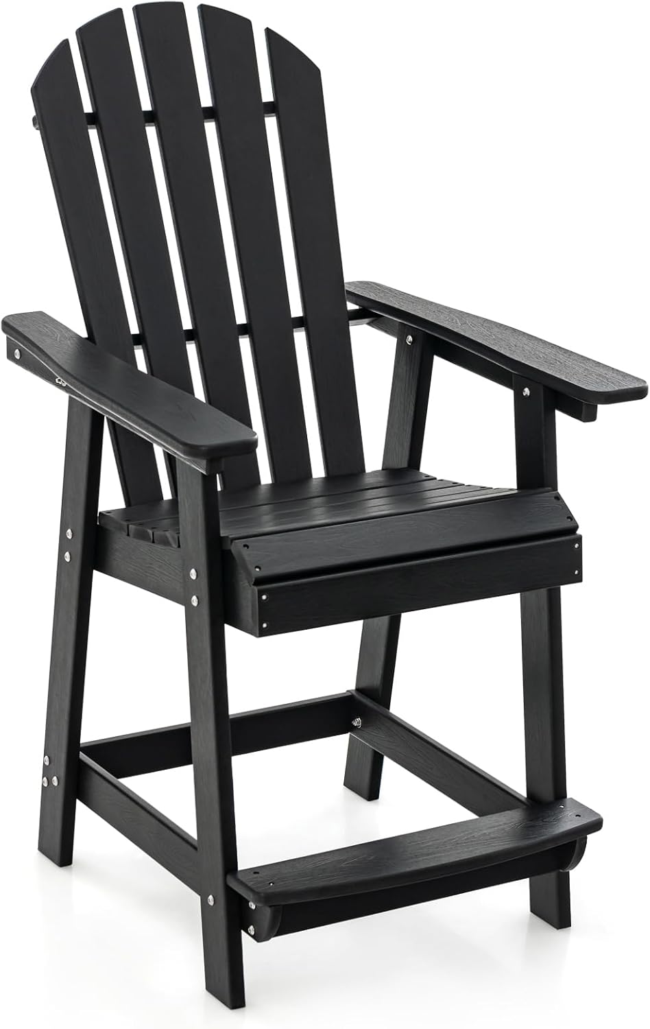 Garden Adirondack Chair, 1 PCS All-weather HDPE Dining Bar Chair