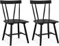 Dining Chairs Set of 2, Rubber Wood Kitchen Chairs with Spindle Back and Wide Seats