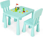 Kids Table and Chair Set, Children Multi Activity Desk with 2 Chairs, for Eating, Drawing, Writing, Craft, Snack Time, 77 x 55 x 50 cm