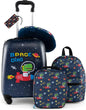 5Pcs Kids Luggage Set, 13" Backpack & 16" Children Hardshell Suitcase with Wheels, Neck Pillow