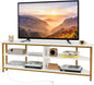 TV Stand with Charging Station for TVs up to 60 Inches, 140cm TV Unit Console Table for Living Room Bedroom