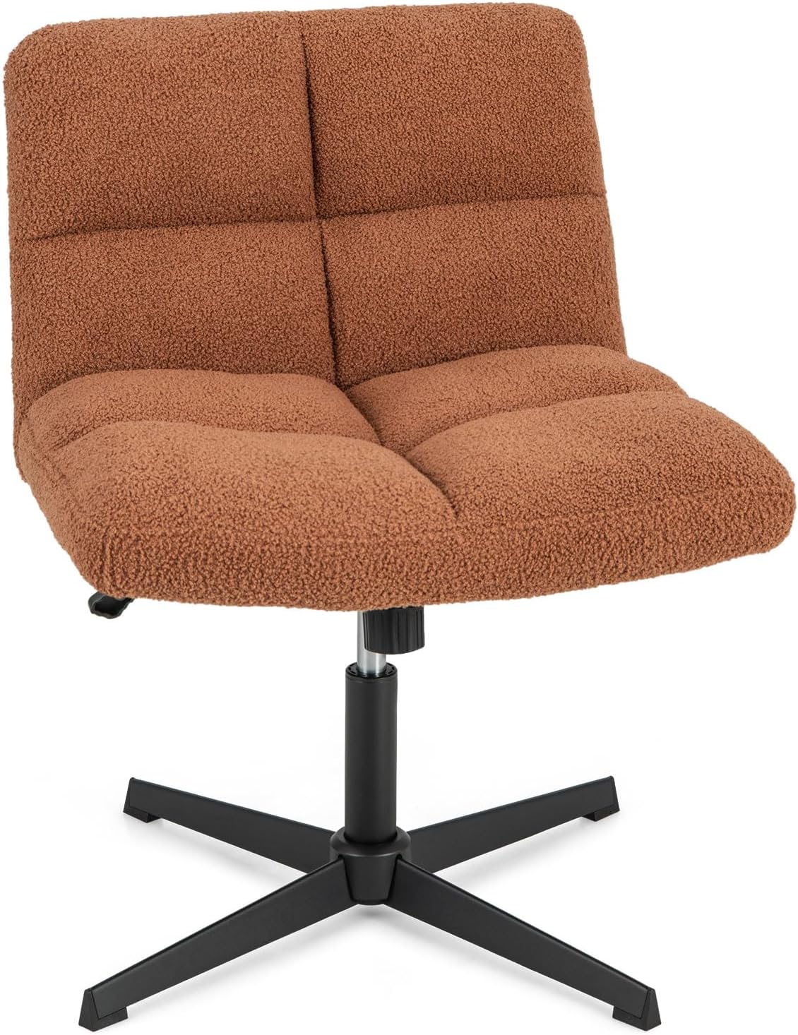 Faux Fur Office Chair, Height Adjustable Swivel Computer Desk Chair with Wide Seat, no Wheels