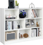 Wooden Cube Bookcase, 3 Tier Open Storage Shelving Unit with 8 Compartments