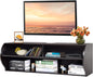 Wall Mounted Floating TV Stand, Wooden Hanging TV Cabinet Media Entertainment Center with Open Shelves