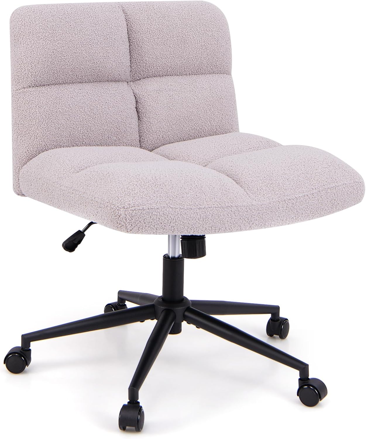 Faux Fur Office Chair, Height Adjustable Swivel Computer Desk Chair with Wide Seat, with Wheels