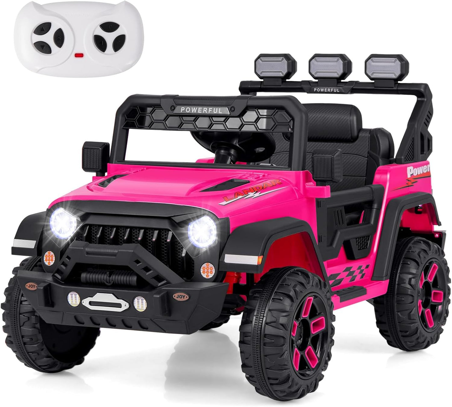 12V Kids Electric Ride on Truck, Battery-powered Off-road Car with Remote Control, Children Vehicle Toys for Age 3+