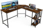 L-Shaped Computer Desk, Large 2-Person Corner Writing Workstation PC Laptop Table, 138 x 138 x 75cm