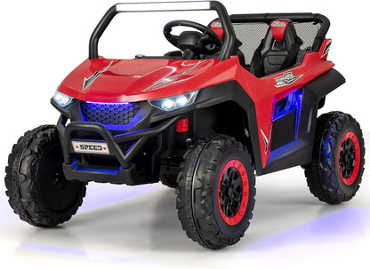 12V Kids Electric Ride On UTV, 2-Seater Battery Powered Off-road Truck with Remote Control, Bluetooth, LED Light, Music, MP3/USB/FM