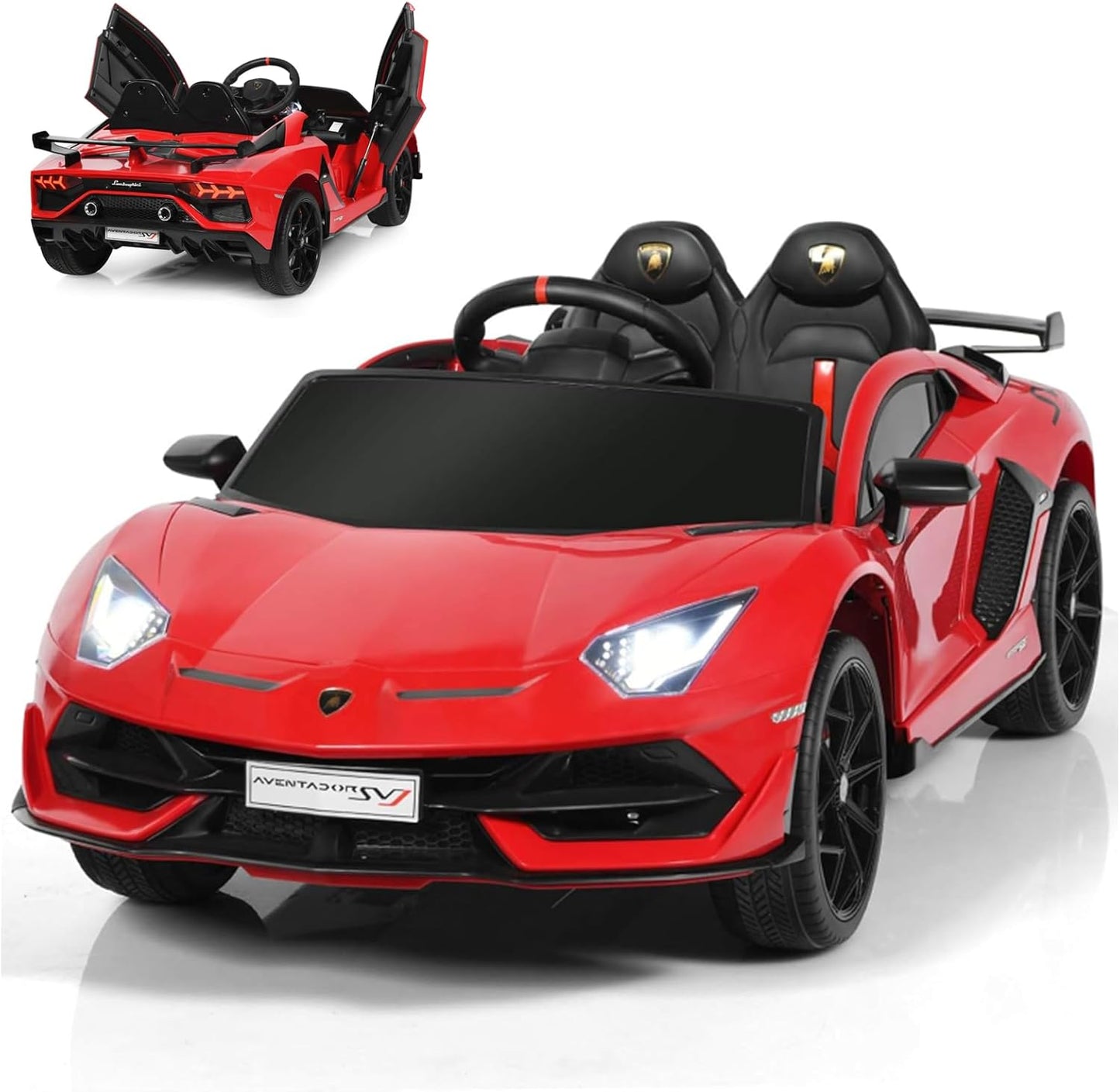 12V Kids Electric Ride on Car with Remote Control, Licensed Lamborghini Battery Powered Toy Vehicle for Boys and Girls