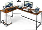 Computer Desk, L-Shaped Corner Desk with Removable CPU Stand