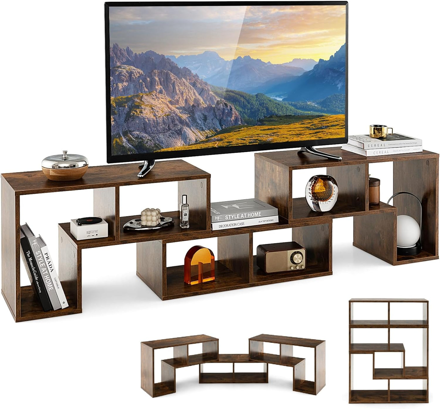 TV Stand for TVs up to 65 Inches, Free Combination Adjustable TV Cabinet Media Entertainment Center Storage Shelf