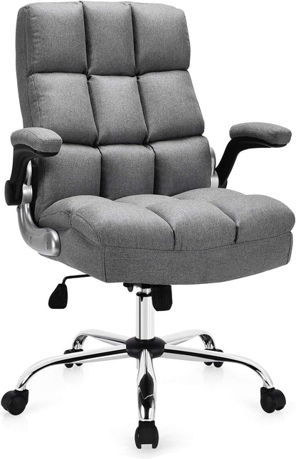 Executive Office Chair, Ergonomic High Back Swivel Computer Desk Chairs with Flip-up Armrests