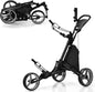 3 Wheel Golf Push Pull Cart, Lightweight Foldable Golf Trolley with Adjustable Height Handle