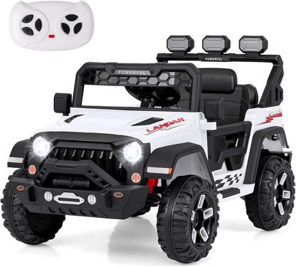 12V Kids Electric Ride on Truck, Battery-powered Off-road Car with Remote Control, Children Vehicle Toys for Age 3+