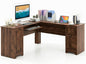 L-Shaped Computer Desk, 170cm Modern Large Corner Desk Writing Study Table with Drawers