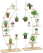 GiantexUK 8-Tier Plant Stand, Metal Garden Flower Pot Holder Display Rack with Top Hook and Anti-Toppling Device