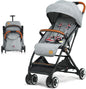 Lightweight Baby Stroller, One-Hand Foldable Infant Pushchair with 5-Point Harness