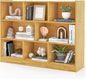 Wooden Cube Bookcase, 3 Tier Open Storage Shelving Unit with 8 Compartments