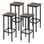 GiantexUK Bar Stools Set of 4, 65CM Seat Height Kitchen Barstools with Footrests & Anti-Slip Foot Pad (Gray + Black)