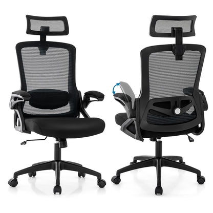 Mesh Office Chair, Rocking Swivel Computer Desk Chair with Adjustable Headrest for Home Office