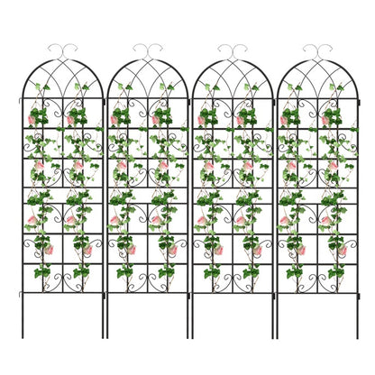 GiantexUK 180/220x50cm Garden Trellis, 6ft/7.2ft Tall Galvanized Metal Fence Climbing Plants Support Frame