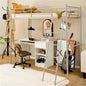 Metal Loft Bed Frame, Single Bunk Bed High Sleeper with Ladder & Safety Guardrail