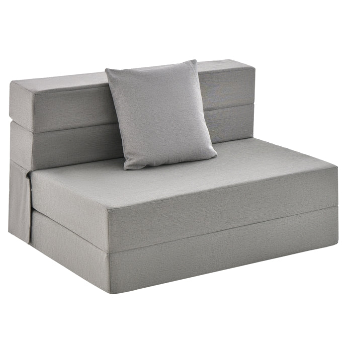 Folding Sofa Bed, 15cm Thick Lazy Floor Sofa Chair Single Lounger Sleeper Seat with Pillow