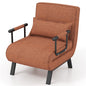 Folding Sofa Bed, 4-in-1 Convertible Lounge Recliner Sleeper with 6-Position Adjustable Backrest and Removable Pillow