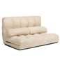 Folding Double Sofa Bed, Adjustable 6-Position Chaise Lounge Sofa with 2 Pillows and Sponge Filling