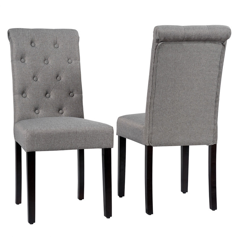 Dining Chairs Set of 2, Upholstered Fabric Kitchen Chairs with Tufted High Backrest