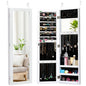 2-in-1 Jewelry Cabinet, Wall-mounted Jewellery Organizer with Full Length Mirror & Built-in Mirror